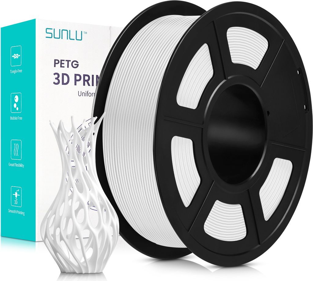 Sunlu PETG Filament White 1.75mm 1kg Produktbild 