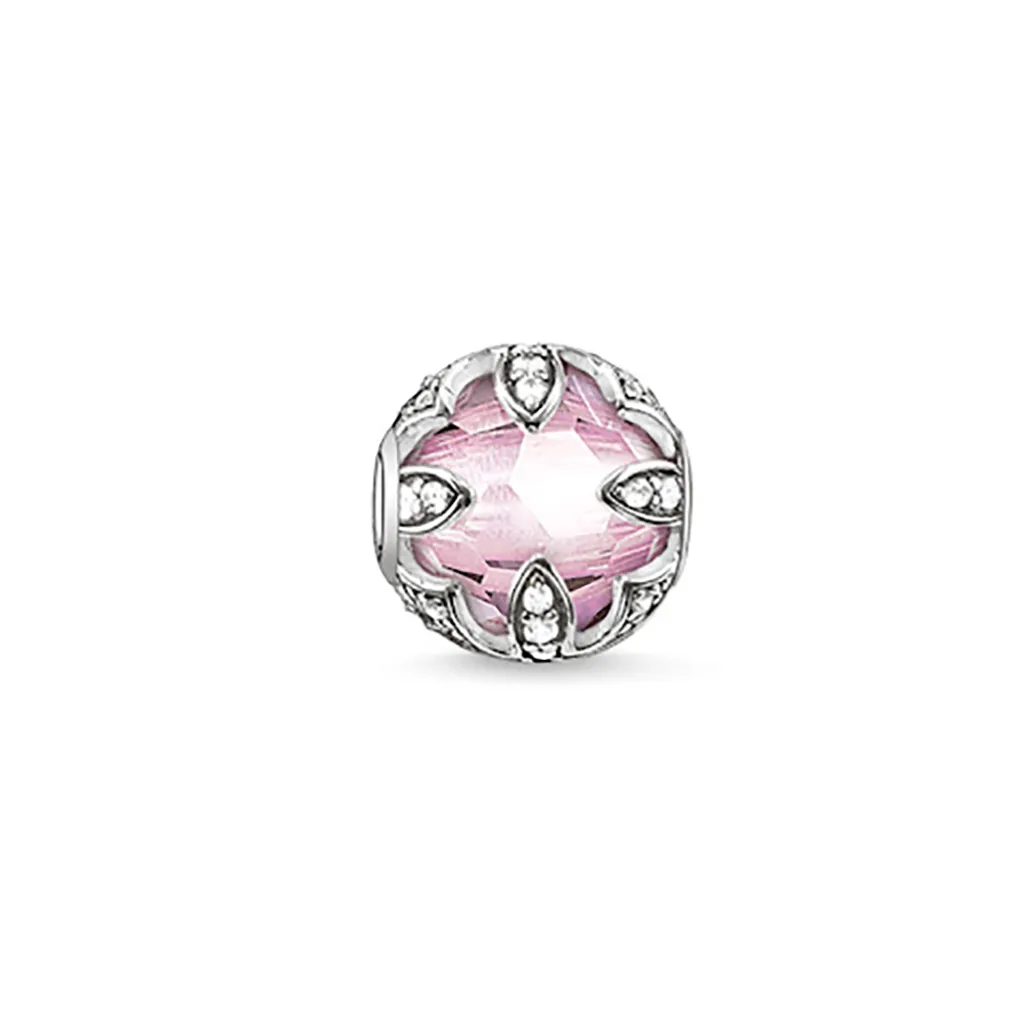 Thomas Sabo Perle Karma Lotus Rose K0108-640-9 en Argent et Quartz