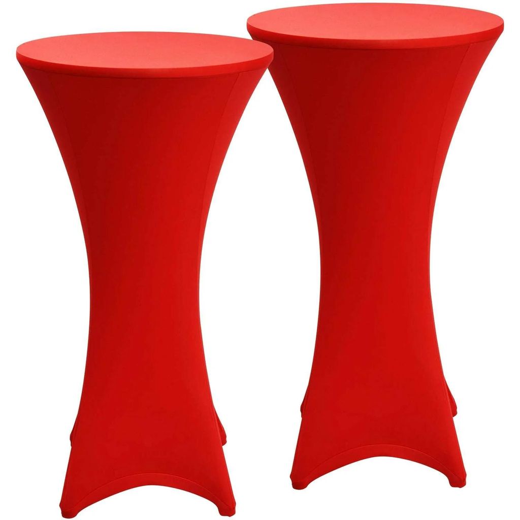 Beautissu Stretch Stehtisch Bistrotisch Husse, Ø70-75cm, Rot, 2er Set