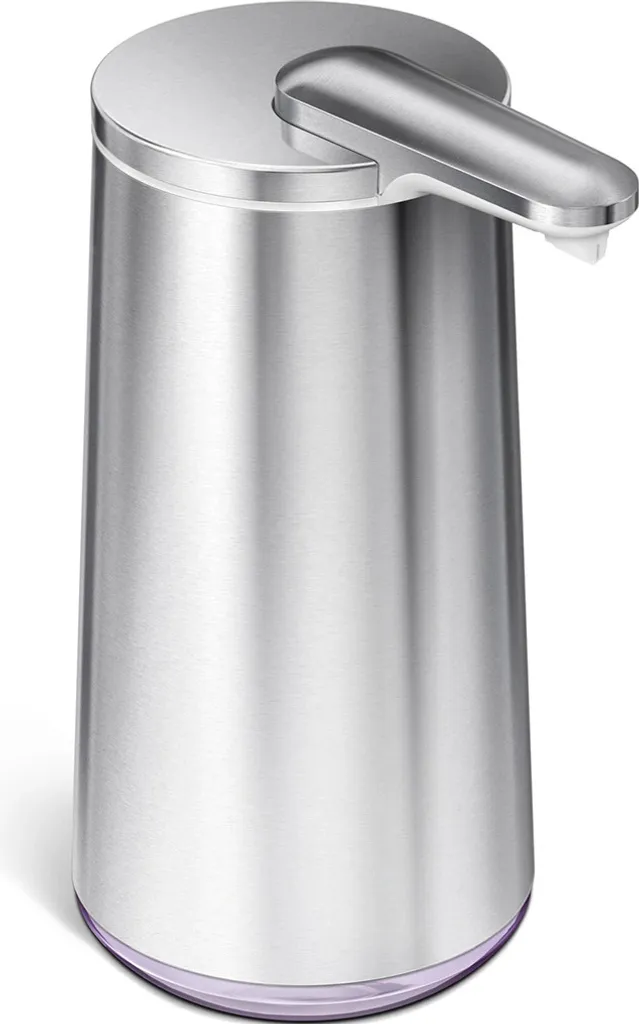 Simplehuman Distributeur de Savon Capteur Rechargeable Argent Brossé 295ml