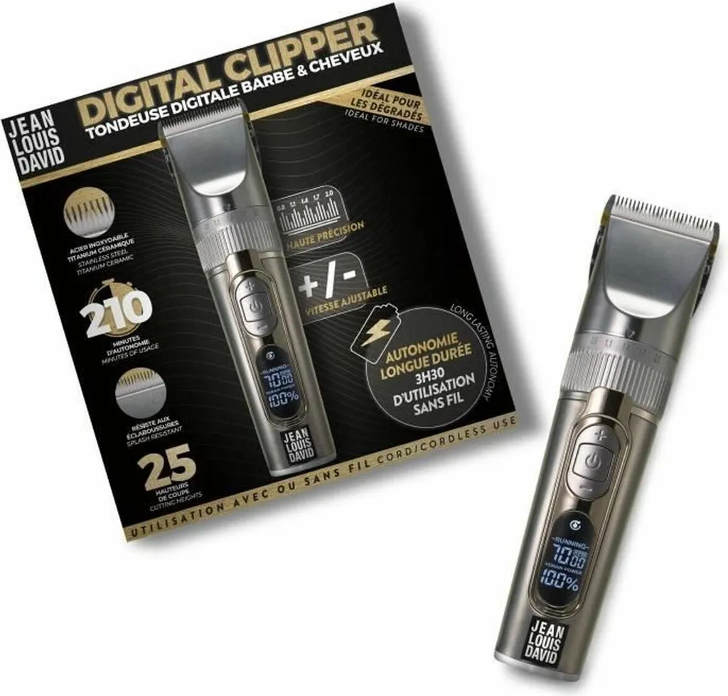 Tondeuse à cheveux Jean Louis David Sans Fil avec Lames en Inox Pro JLD