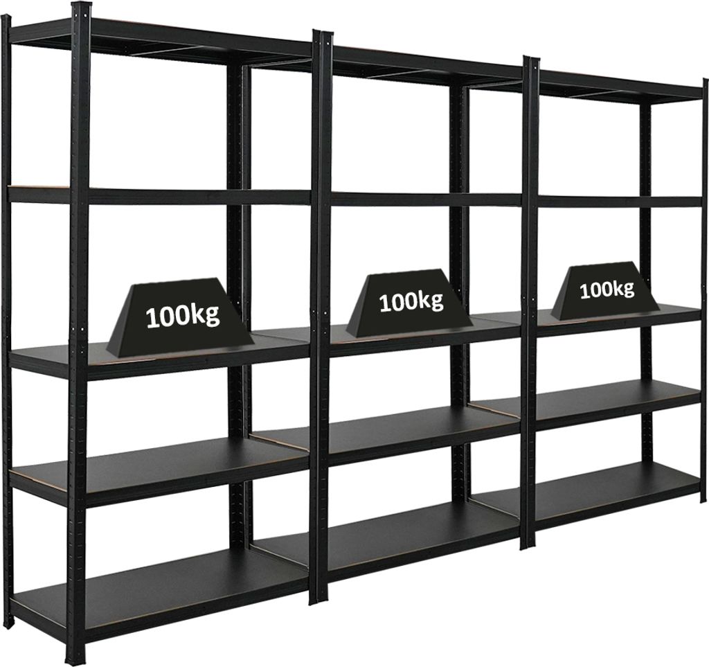 Mega Deal | 3x All Black Series Schwerlastregal Ragnar | Produktbild 