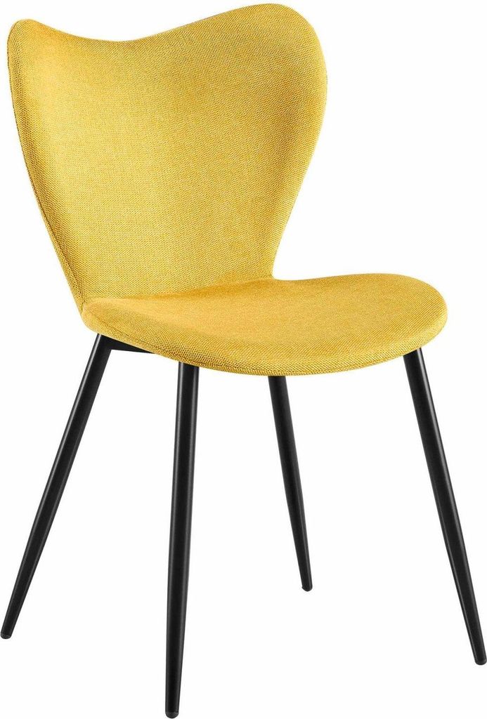Moderner gelber Esszimmerstuhl – Samtstoff – bequem und ergonomisch – 150 kg Tragkraft