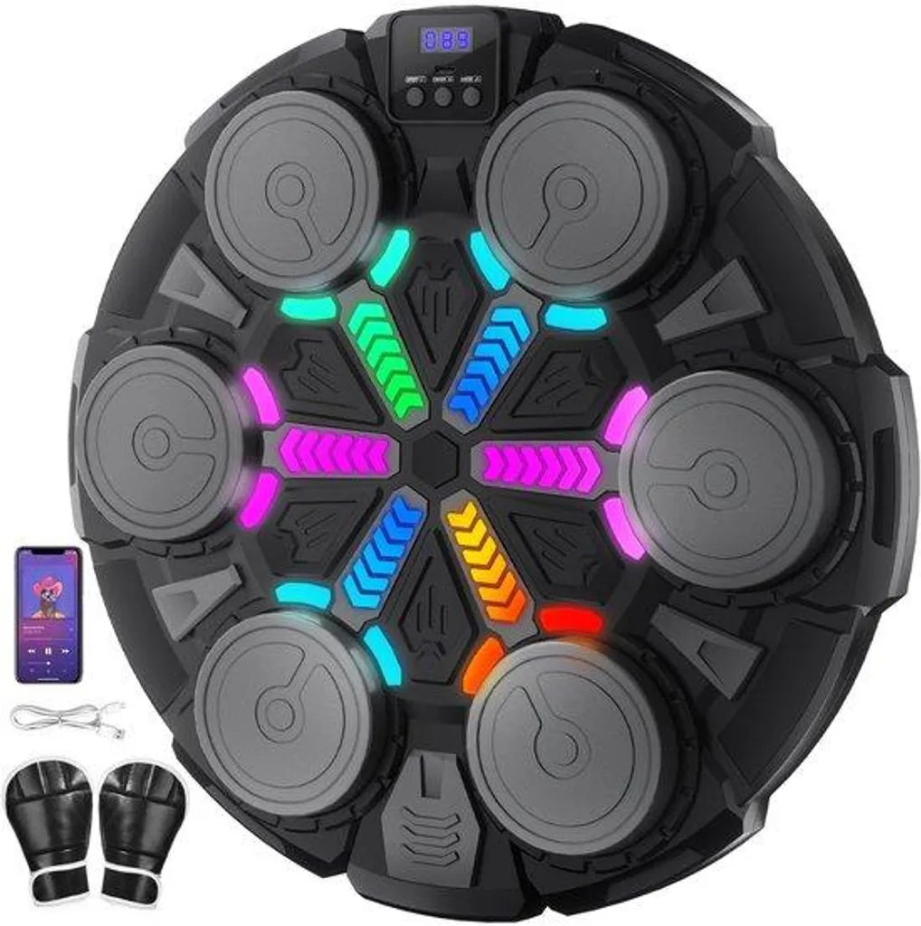 Jeu de boxe musical mural avec gants de frappe pour le sport en famille