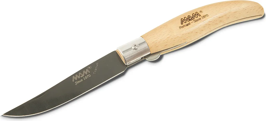 Couteau pliant MAM Ibérica anti-corrosion avec cran de sûreté 9 cm noir