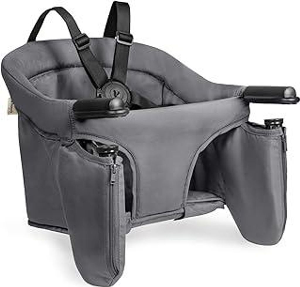 hauck Fix N Sit, Grau - Faltbarer Baby Tischsitz für Kinder ab 6 Monaten bis 15 kg, Einfache Befestigung an der Tischplatte, mit 5-Punkt-Gurt & Au...