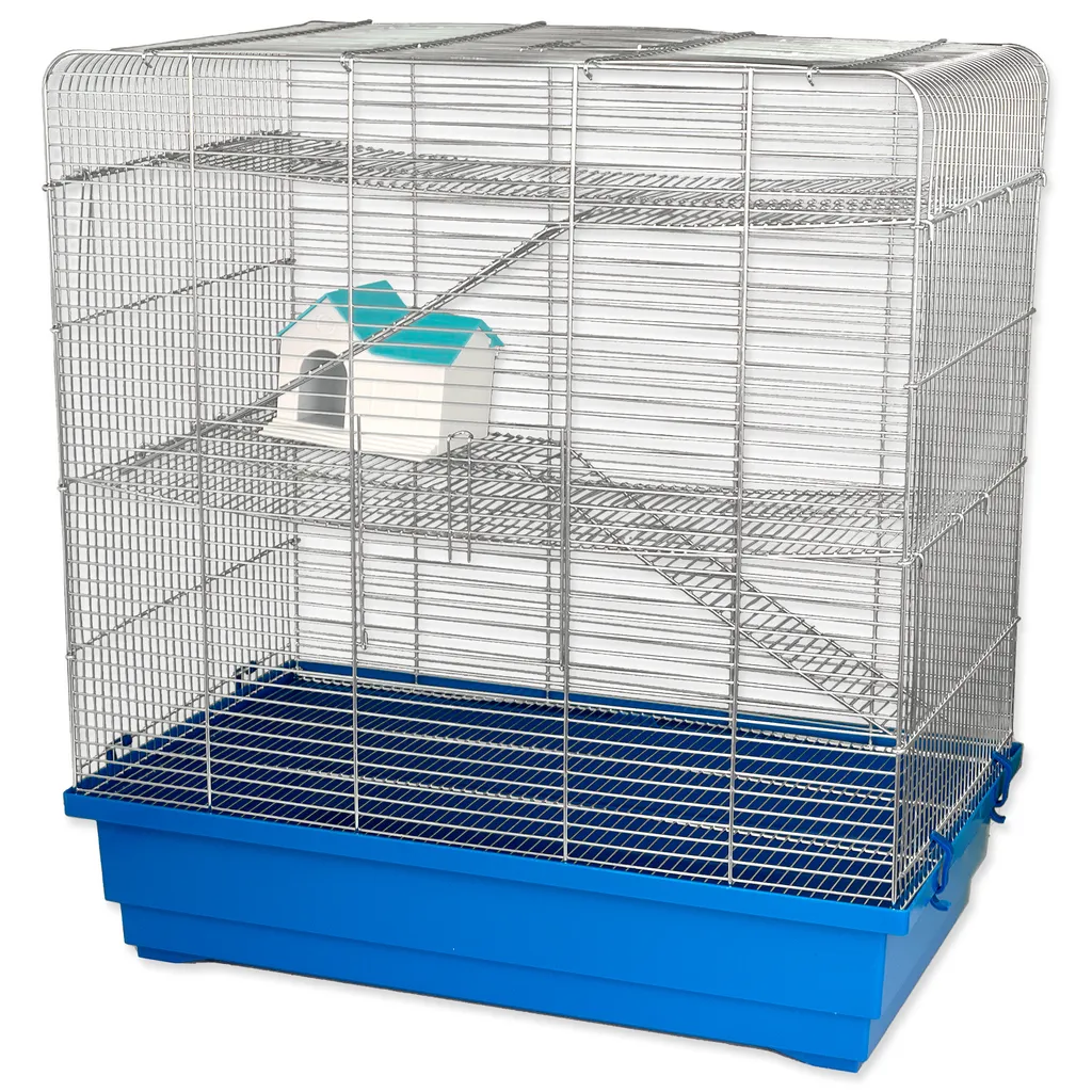 Cage rongeur Tom I zinc bleu 60x37x64 cm anti-grignotage et spacieuse