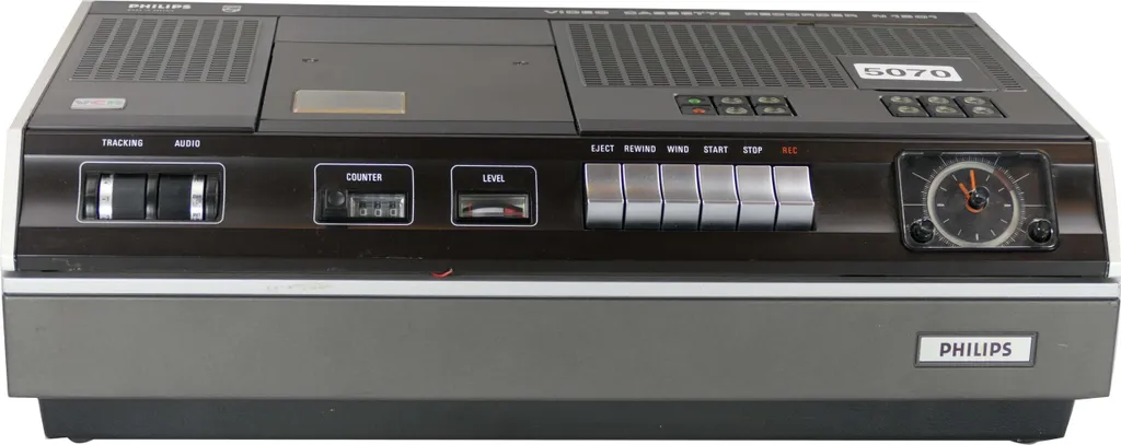 Ancien Magnétoscope VCR Philips N1501 Matériel de Collection HS