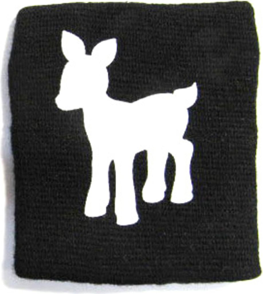 Schweißband Pulswärmer mit Reißverschluss Geldbörse Miniblings Reh schwz