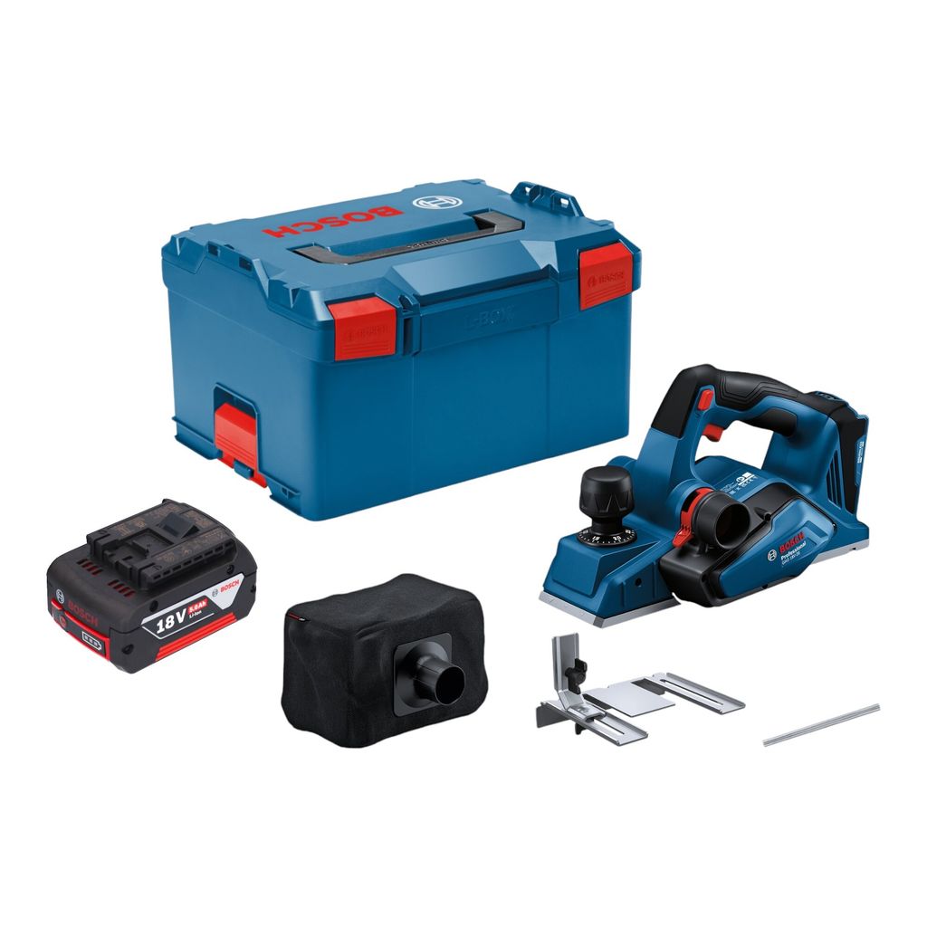 Bosch GHO 18V-26 Professional Akku Hobel 18 V 2,6 mm Brushless + 1x Akku 5,0 Ah + L-Boxx - ohne Ladegerät