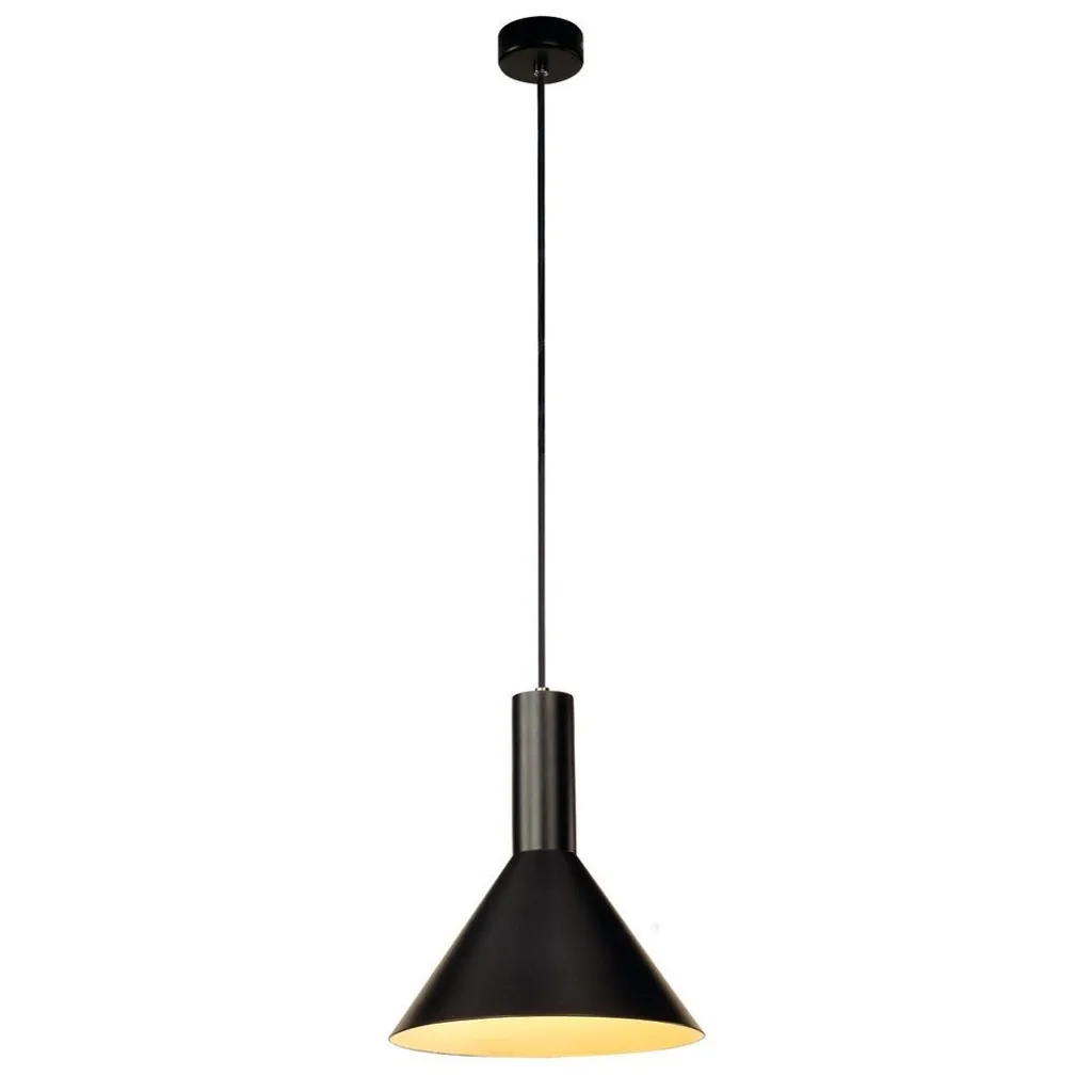 Suspension Noire Moderne SLV PHELIA Luminaire de Plafond Conique E27