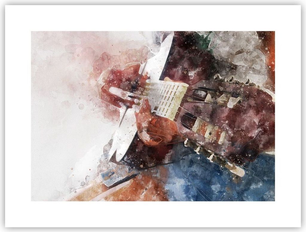 Poster - Poster ohne Rahmen - Gitarre Musik - 40x30 cm - Wand Bild - Wanddeko - Wandbilder - Kunstposter - Wandposter - Bilder - Kunstdruck - Wandd...
