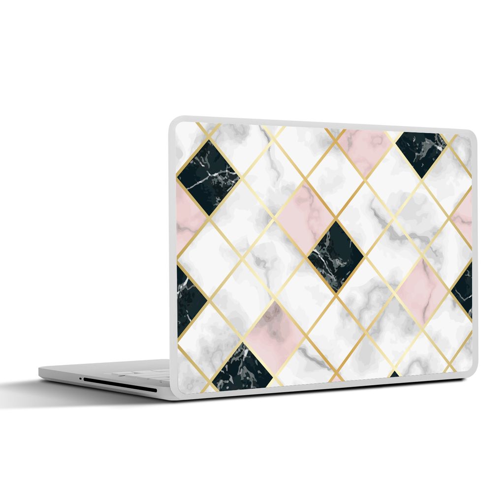 MuchoWow Laptop Aufkleber Sticker Cover Marmor - Geometrische Formen - Muster - Luxus 30x21 cm - Sticker für Laptop - Selbstklebend