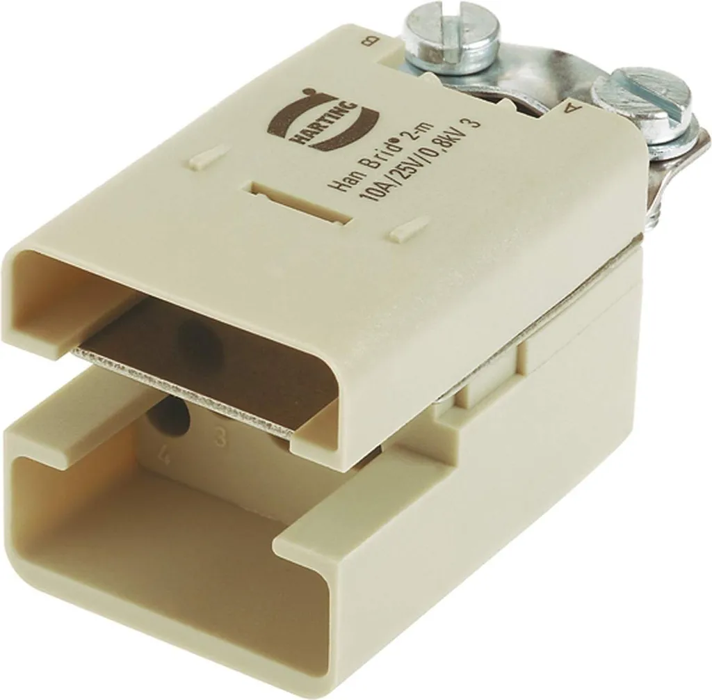 Connecteur Mâle Han Brid 6 Pôles 10A : Fiabilité Contre Vibrations