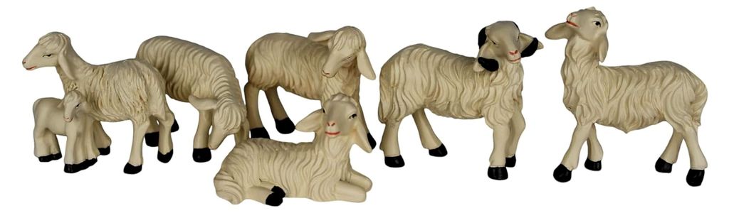 Krippenzubehör Tiere Schafset ca. 5cm 6-teilig Polyresin