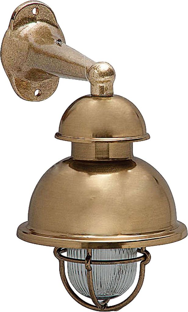 Außenleuchte Wand Messing Glas H: 26 cm IP64 in E27 Maritim