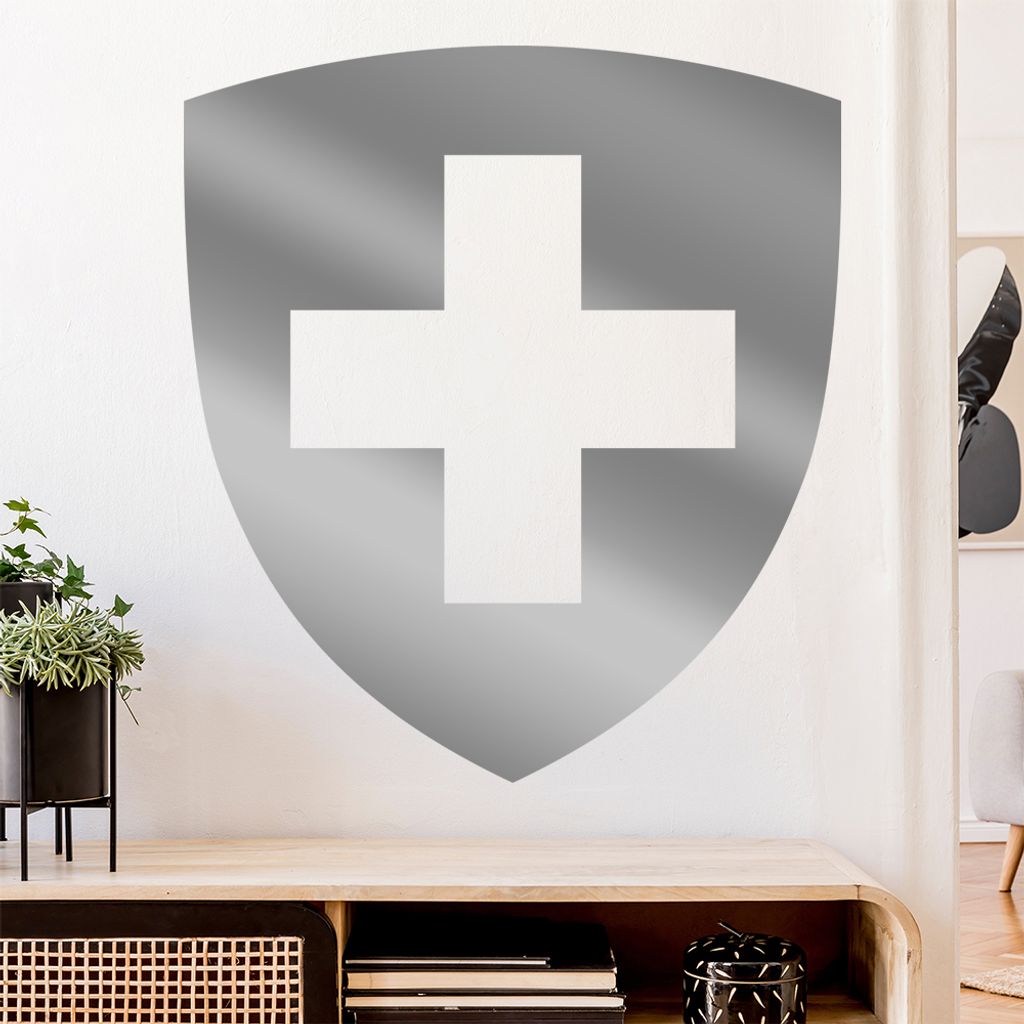 Schweiz Wappen Wandtattoo Wandaufkleber Wall Sticker - Dekoration, Küche, Wohnzimmer, Schlafzimmer, Badezimmer