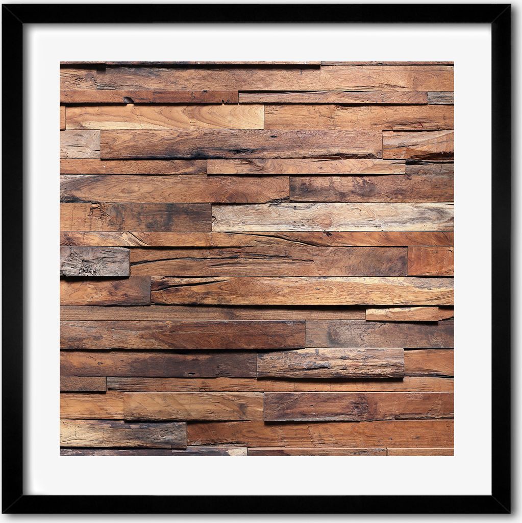 Bild - 50 cm x 50 cm - MDF - Rahmen, Wandkunst - Holzwand