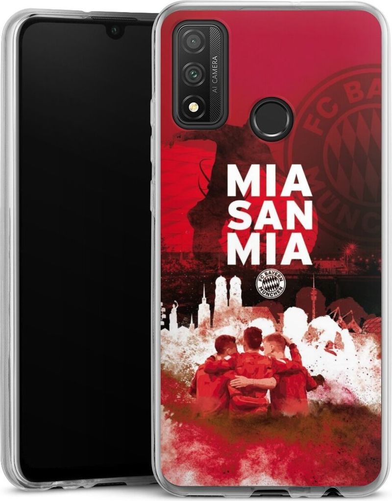 DeinDesign Slim Hülle für Huawei P Smart (2020) Silikon Case Ultra Dünn Handyhülle FC Bayern München FCB Mia San Mia