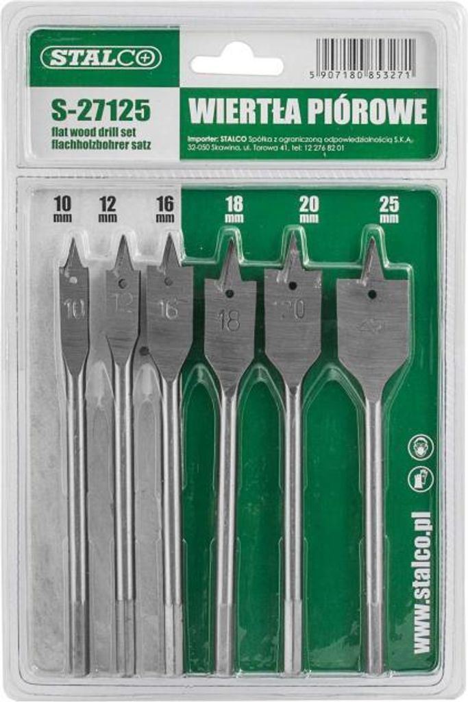 STALCO Spatenbohrersatz 10,12,16,18,20,25 6-tlg. Produktbild 