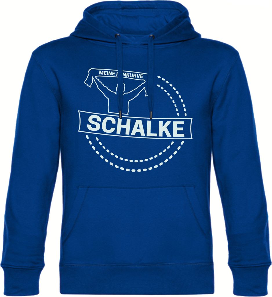 multifanshop Kapuzen Sweatshirt - Schalke - Meine Fankurve, blau, Größe XXL