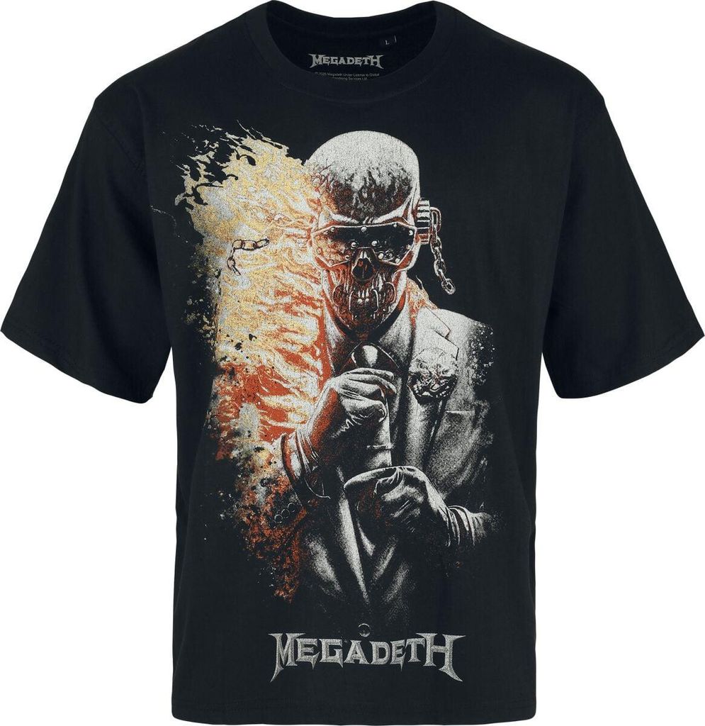 Megadeth T-Shirt Herren Dark Flames schwarz Band-Merch, Bands 100% Baumwolle XXL