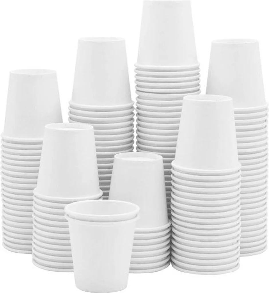 300 Bicchierini Monouso in Carta Bianca 90ml | Catering e Buffet