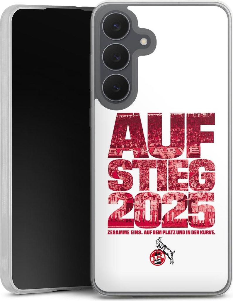 DeinDesign Slim Hülle für Samsung Galaxy S25 FE Silikon Case Ultra Dünn Handyhülle 1. FC Köln Aufstieg Offizielles Lizenzprodukt