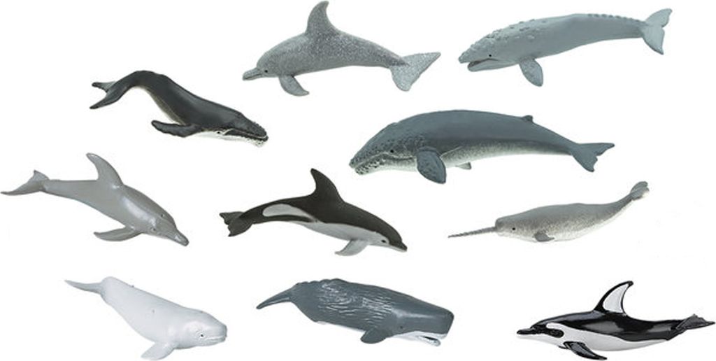 9x Set Wal & Delphin Aufstellfiguren Tierfigur Miniblings Delfin Blauwal Grauwal