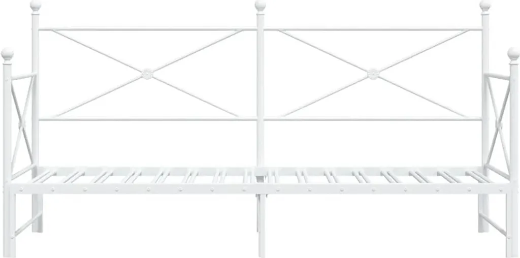 Lit de jour en acier blanc avec sommier extensible 90x200 cm robuste - 6