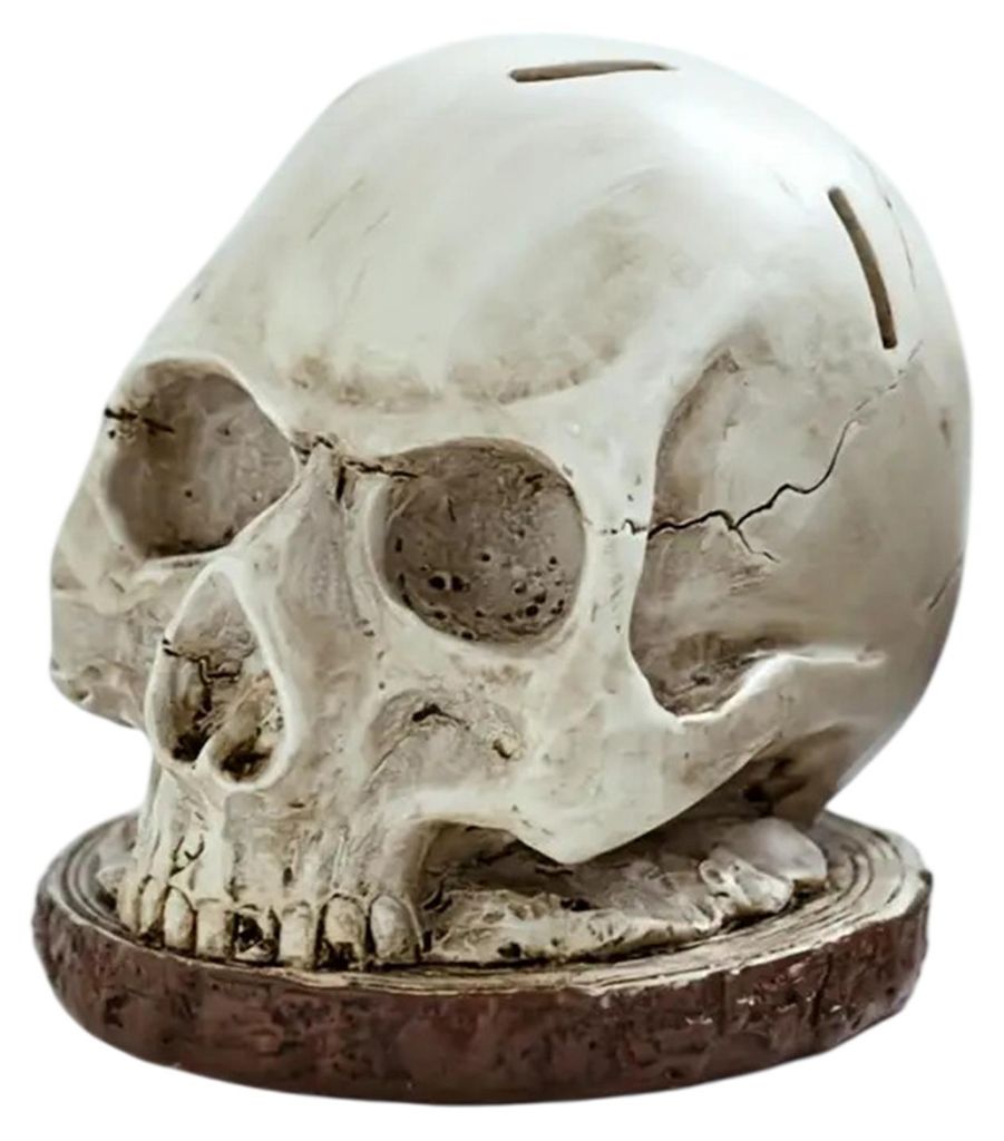 Totenkopfförmiger Messerhalter mit Knochenstruktur, düstere Horror-Küchendekoration im Gothic-Stil für Halloween, einzigartiges Geschenk für H...