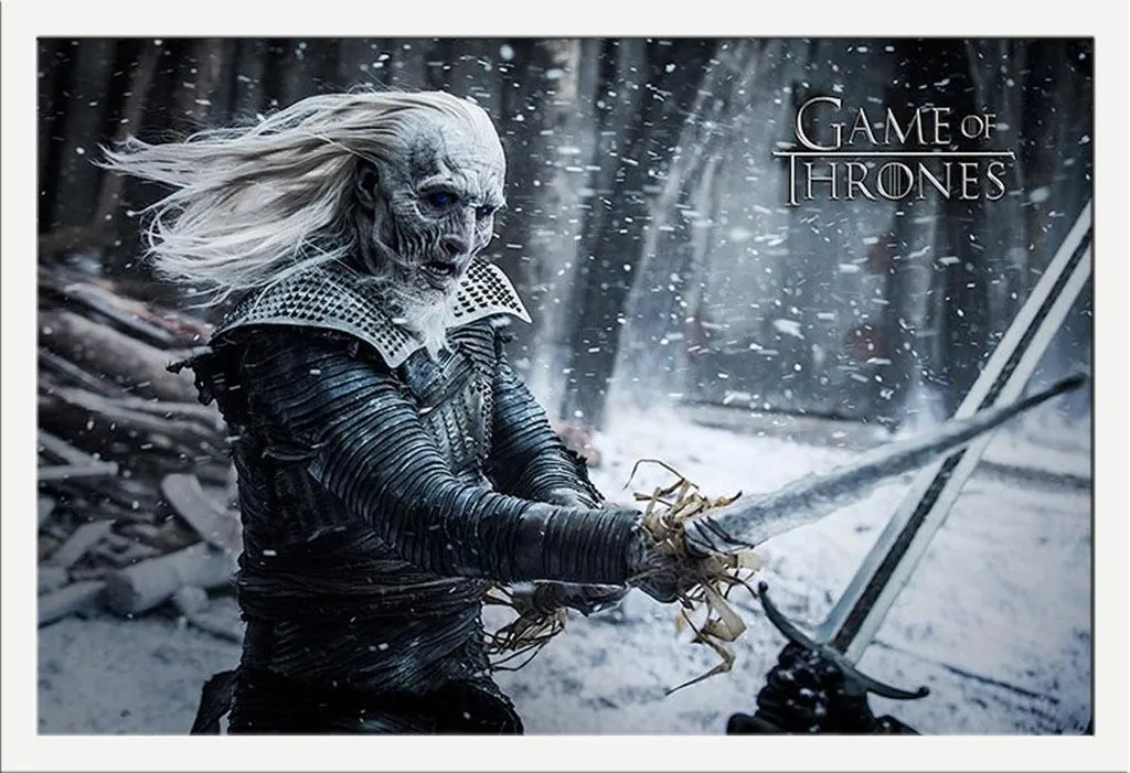 Poster Game of Thrones encadré sous vitre acrylique cadre blanc Shinsuke