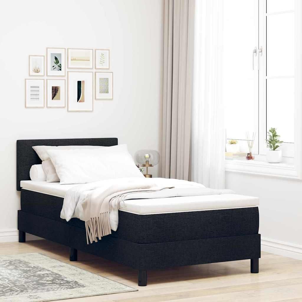 Maison Exclusive - Boxspringbett mit Kopfteil Schwarz 90 x 190 cm Stoff