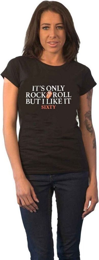 The Rolling Stones - "It ́s Only R&R But I Like It" T-Shirt für Damen RO3679 (3XL) (Schwarz)