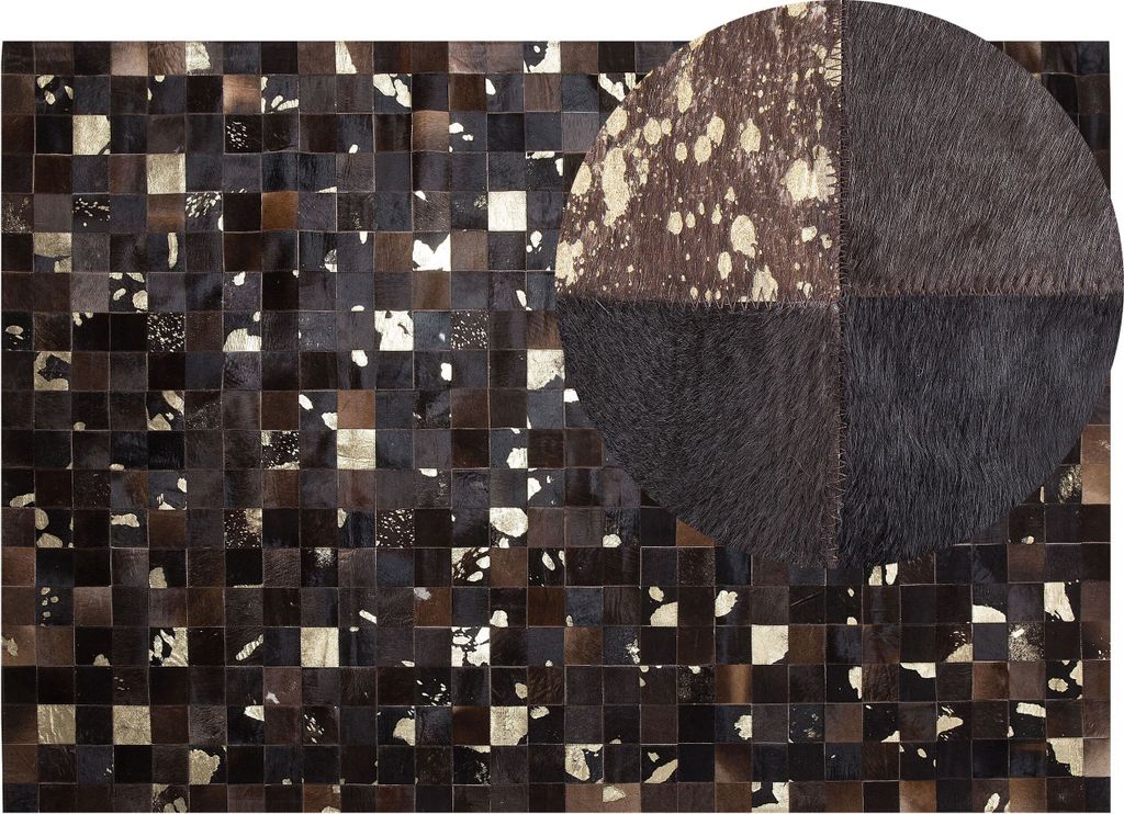 BELIANI Teppich Braun aus Leder 160 x 230 cm Patchwork Handgefertigt Rechteckig Modern