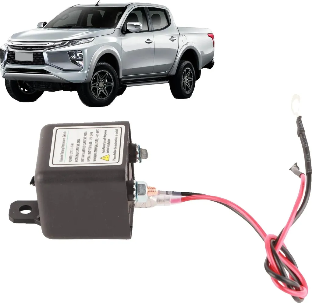 Sezionatore batteria, 12 V, 250 A, telecomando, comando a lunga distanza, termoplastica resistente