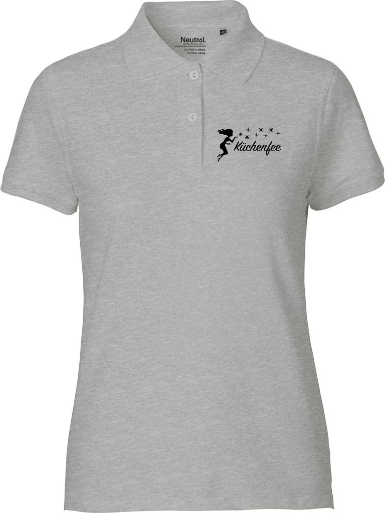 Huuraa Damen Polo Shirt Küchenfee Sternenstaub XXL Sport Grey Bio Baumwolle Fairtrade Poloshirt Geschenkidee