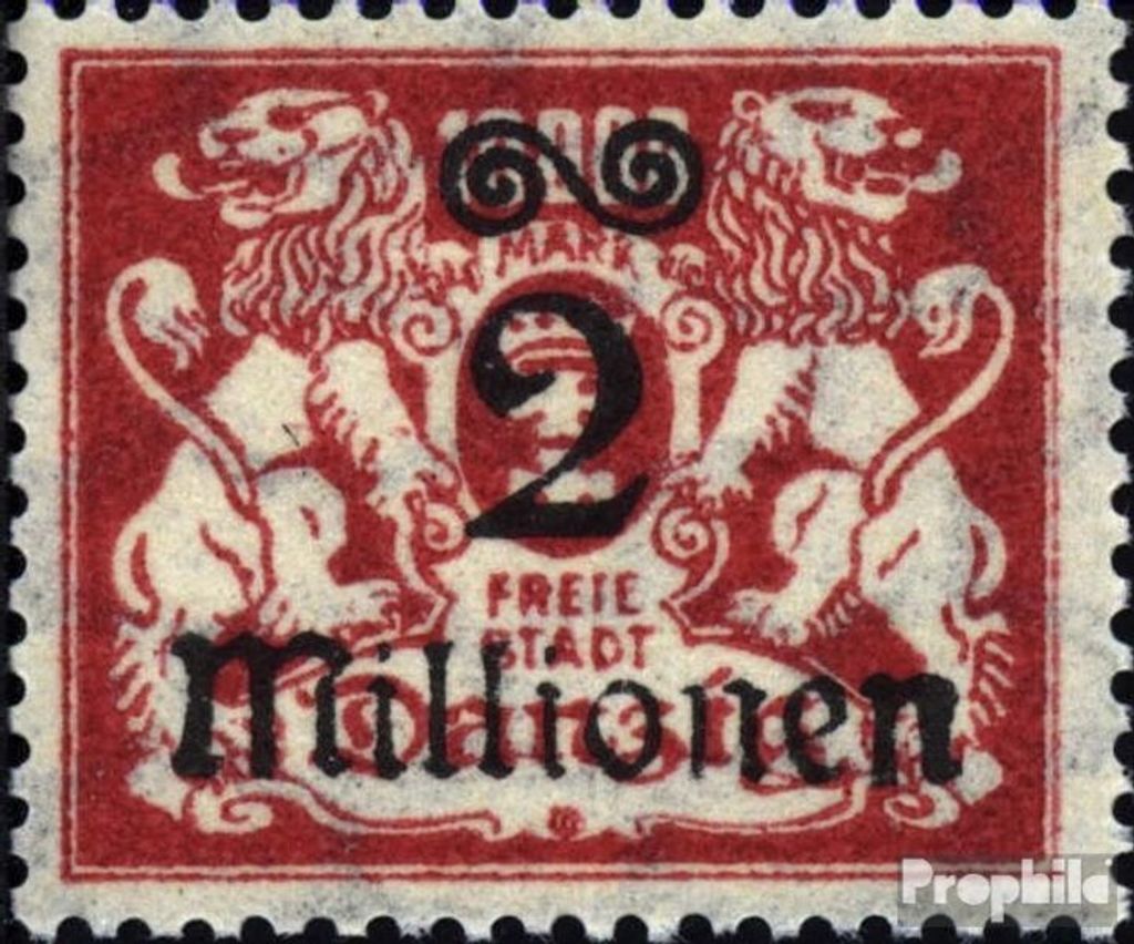 Briefmarken Danzig 1923 Mi 165 postfrisch Aushilfsausgabe