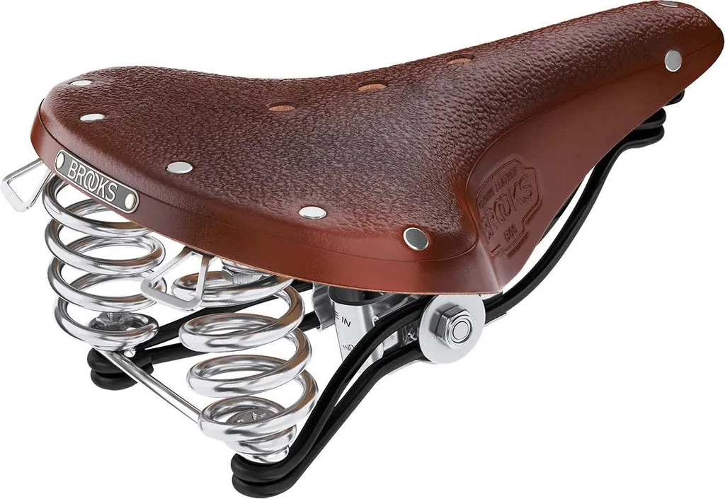 Selle de Vélo Urbaine Brooks B66 Marron avec Ressorts de Confort