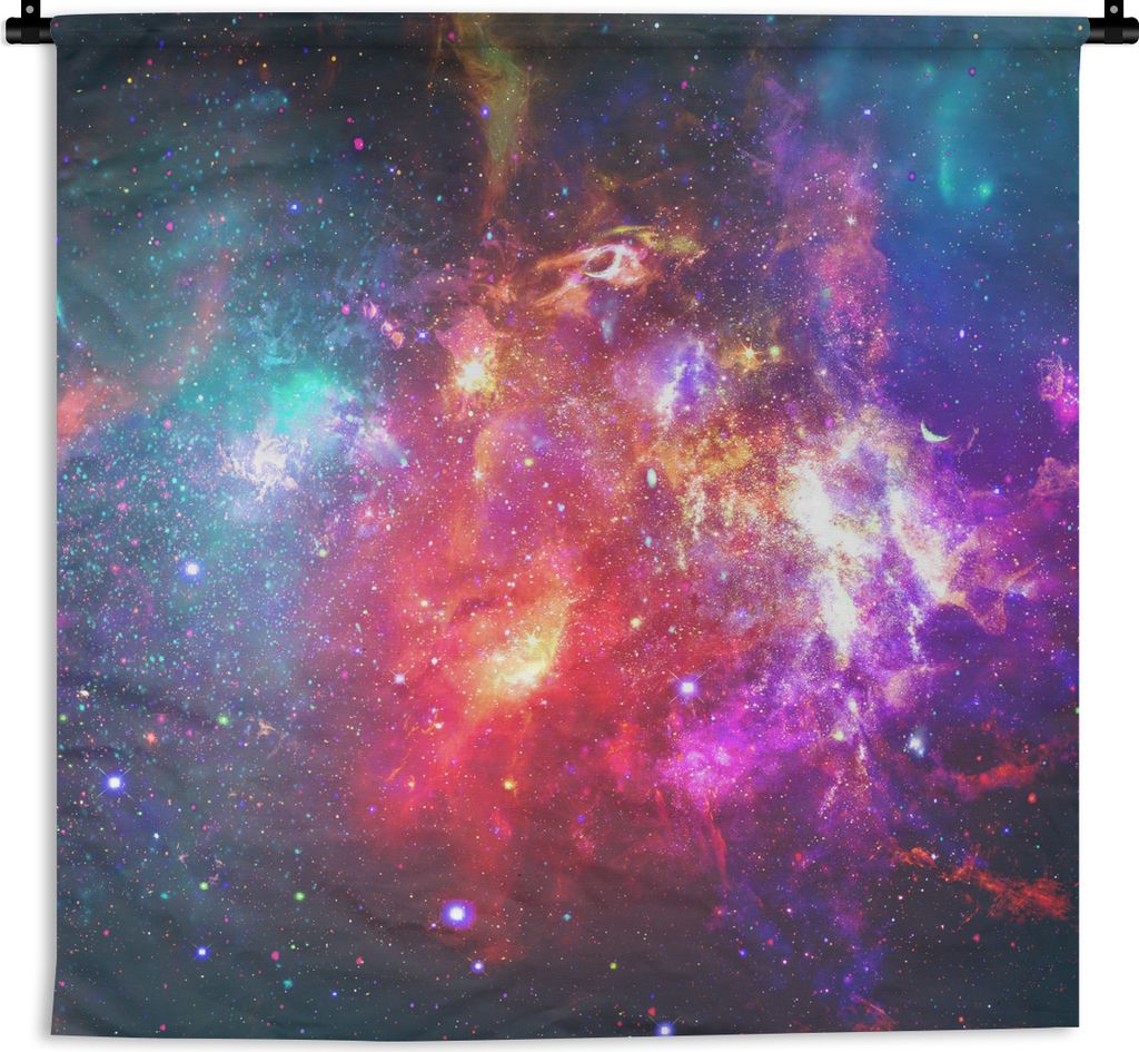 MuchoWow Wandteppich Wandbehang Universum - Farben - Sterne 150x150 cm Tapisserie Dekoration Wandtuch - Wohnaccessoires - Modernes