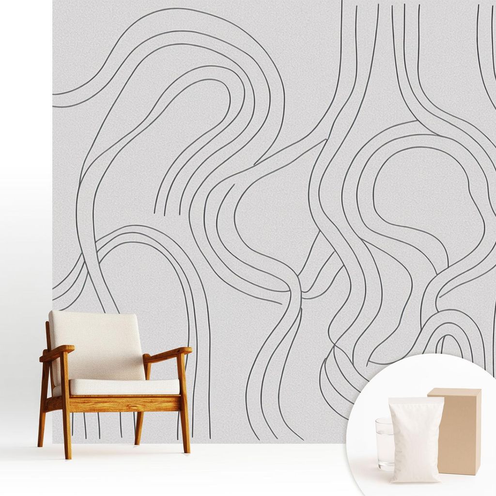 Fototapete - 250x250 cm - Tapete - Wandtapete - Wandbilder - Dekofolie - Tapete Folie - Wand - Dekoration - Wohnzimmer - -Linien