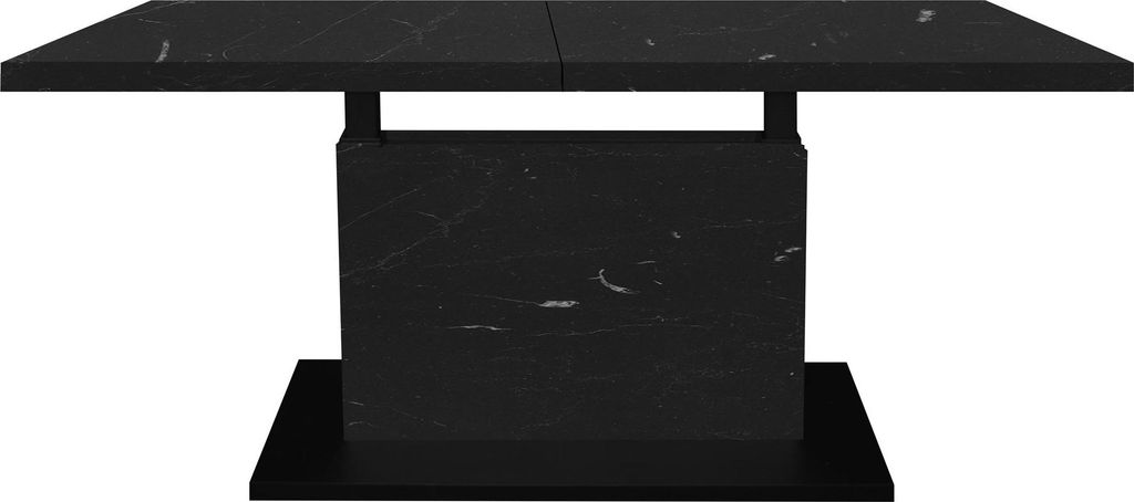 Couchtisch Höhenverstellbar Else 3 120x56x70 Holz Keramikoptik Schwarz