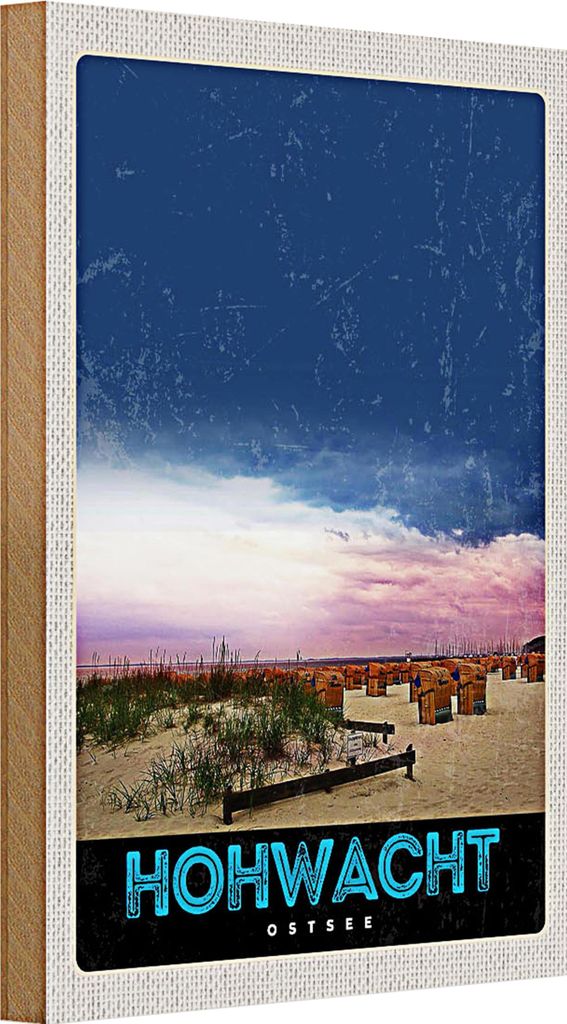 Holzschild Reise 20x30cm Hochwacht Ostsee Strand