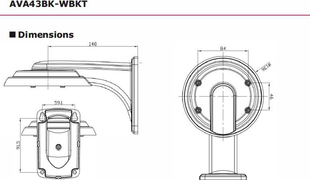 AVTECH AVA43BK-WBKT Kamera-Wandhalterung
