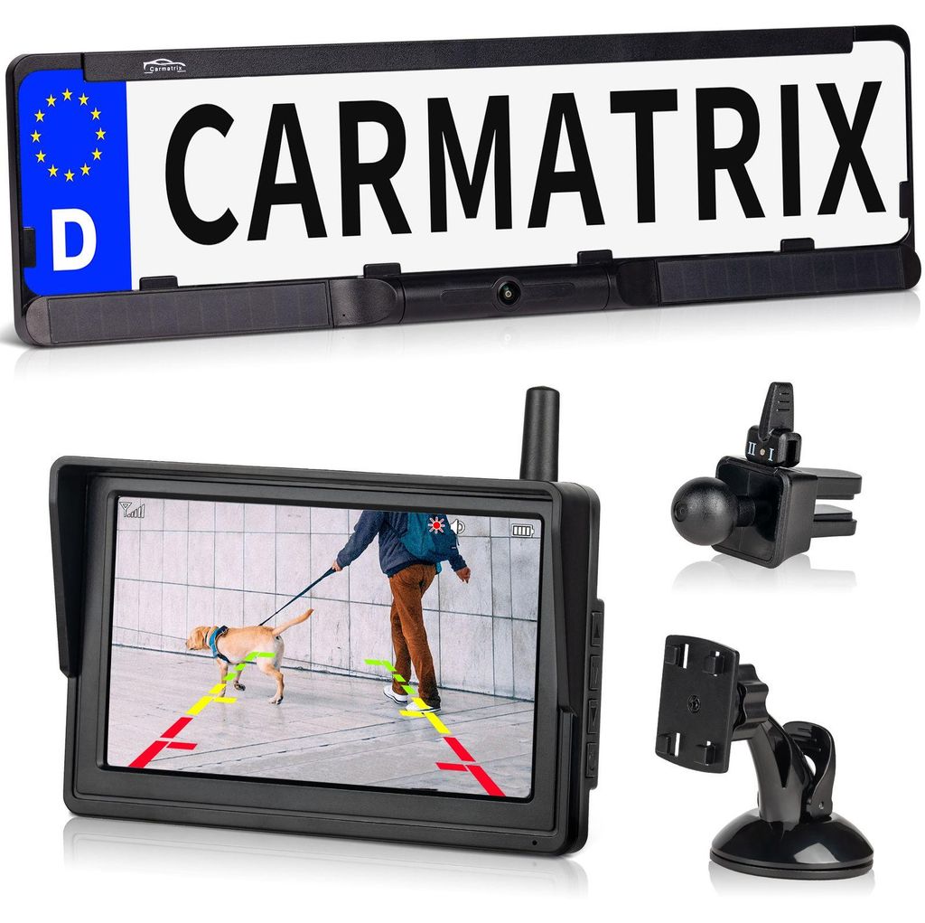 CARMATRIX HD Solar Funk Rückfahrkamera mit 5" Monitor Produktbild 