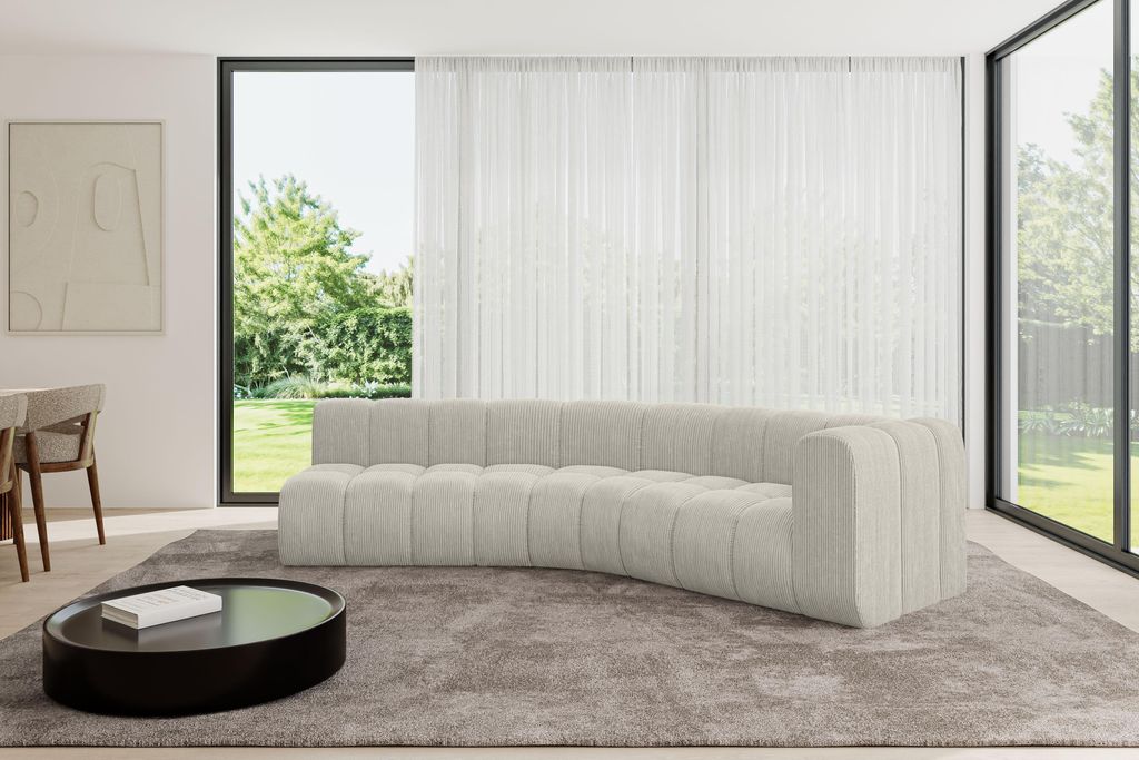 ALTDECOR Modulares Sofa Ecksofa in L-Form - Karex-L1 - 308x194x70 cm Hellgrau - Corner modular Sofa Eckcouch Couch Wohnlandschaft Cauchsofa Bodenso...