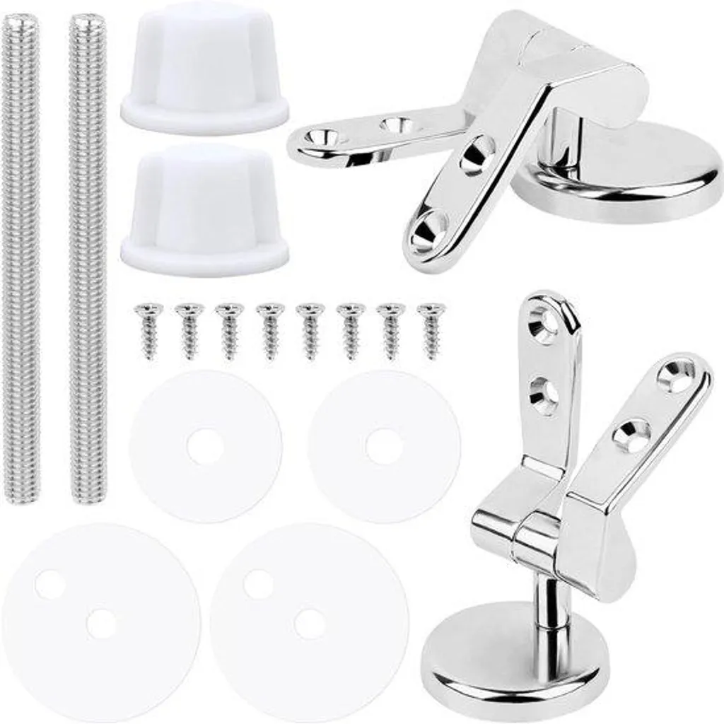 Kit de fixation abattant WC universel - Charnières robustes en inox et zinc