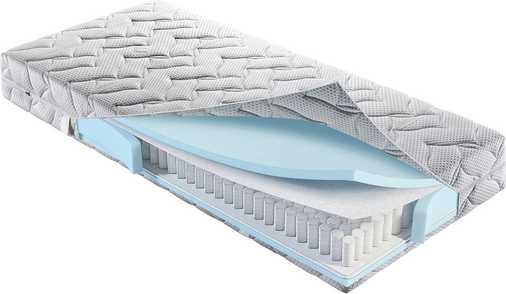 Tonnentaschenfederkernmatratze - 90 x 200 cm - 7-Zonen-Tonnentaschenfederkern - Härtegrad 2