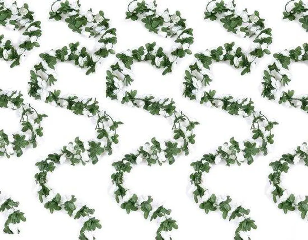 5 Guirlandes de fleurs artificielles roses 250 cm pour décor mariage