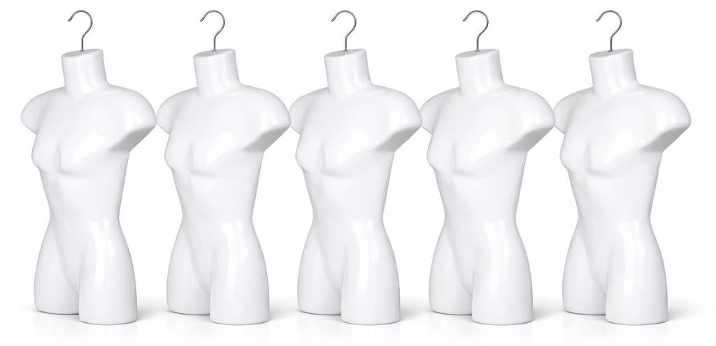 5 torses de jeune fille de 60 cm, blancs – Torses de femme Image du produit 